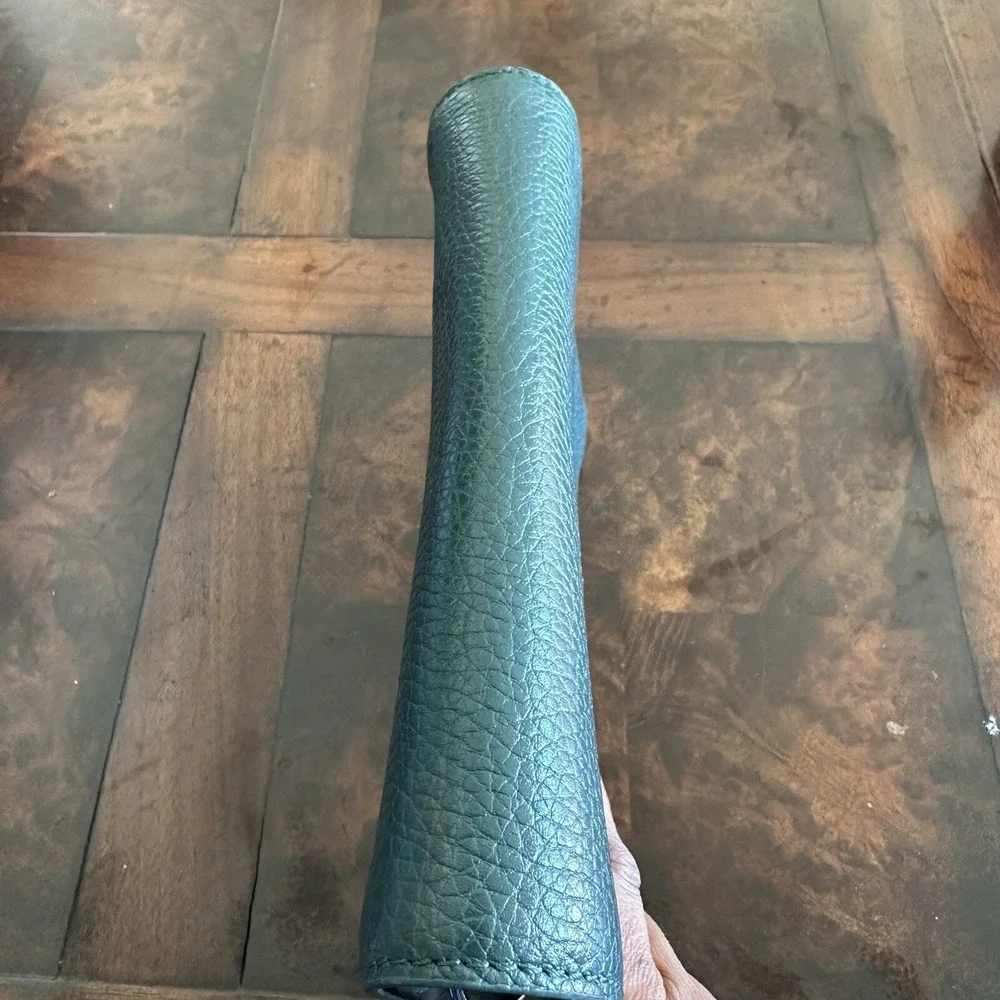 Botkier Handbag‎ Clutch Bag 7.5 Inch Green Teal Pebbled Leather No Chain Strap